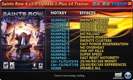 saints row 4 cheats