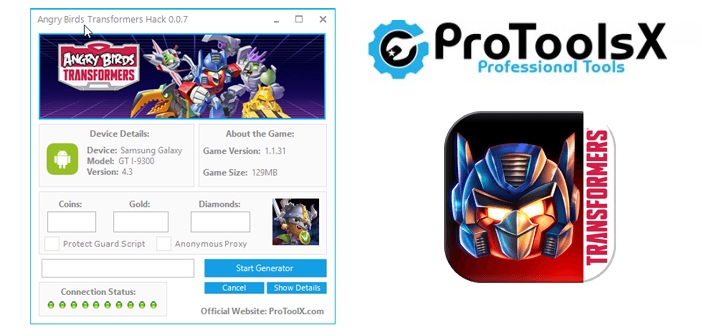 angry birds transformers hack cheats tool