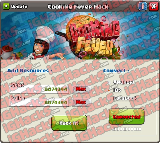 cooking fever hack tool key